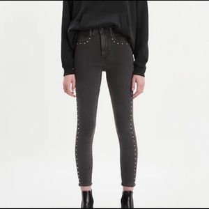 Levi’s super high super skinny with studs